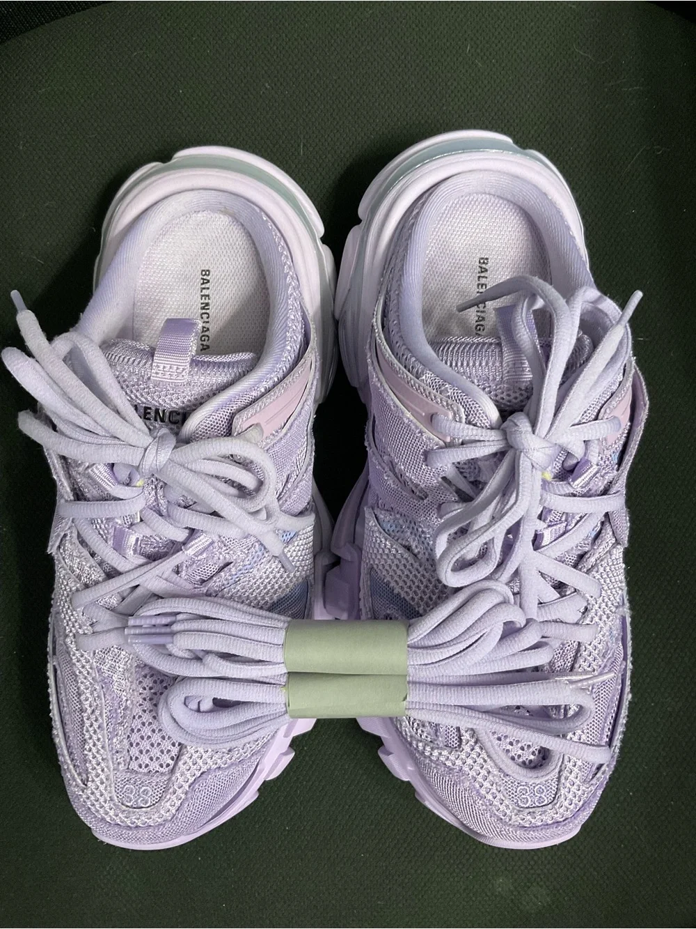 Balenciaga Women's Lilac Track Mules Style 653813 Size 38 US 8 New without Box